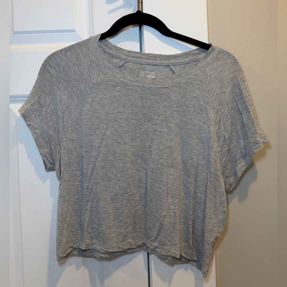 Offline by Aerie Grey Crop Top Medium